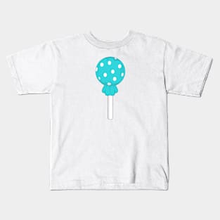 Cyan polka dot lollipop Kids T-Shirt